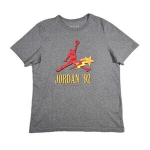 Air Jordan Short Sleeve  T Shirt Gray Mens Large